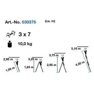 KRAUSE Corda Trodelne Aluminijumske Merdevine 3x7 - 4,2m