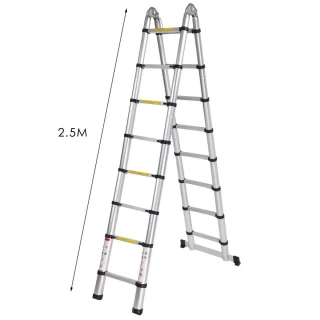 Duple Aluminijumske Teleskopske Merdevine 2,5+2,5m