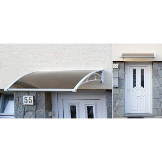 Nadstrešnica Za Vrata 82x120cm Smeđa Baza Ploča Prozirna 6mm