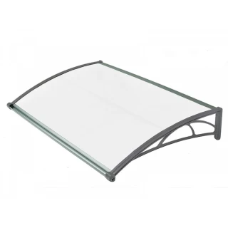 Nadstrešnica Za Vrata 82x120cm Siva Baza Ploča Opal 6mm