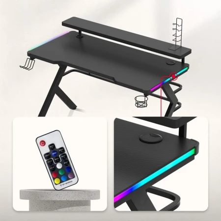 Huzaro Hero 5 RGB Crni Gaming sto
