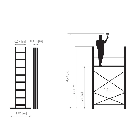 Aluminijumska Višenamenska Skela HECTOR Basic 4,8m