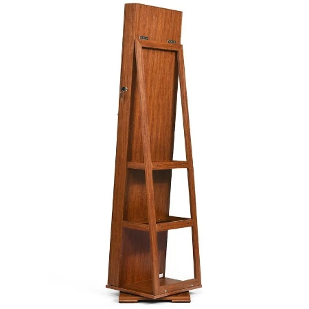 Okretno ogledalo sa ormarićem za nakit i pribor Braon