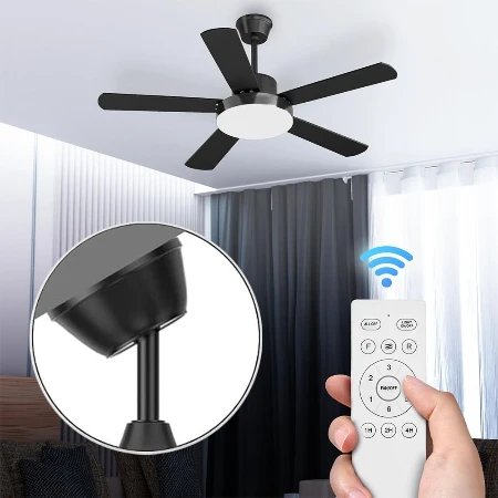 Plafonski luster ventilator na daljinski Crni