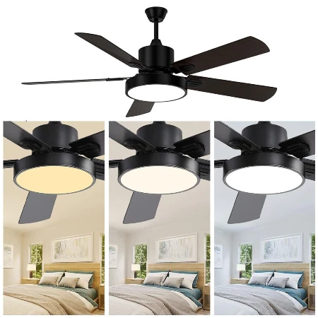 Plafonski luster ventilator na daljinski Crni