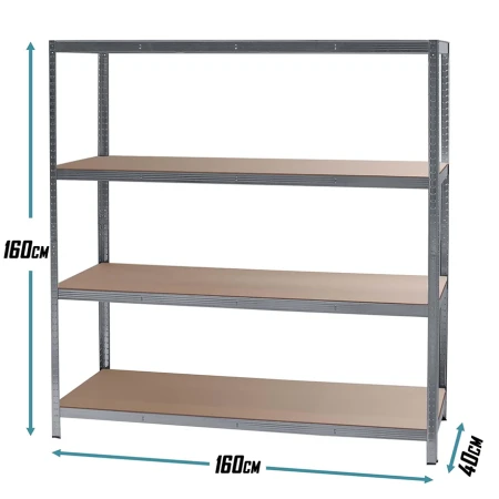SuperHome 160x160x40cm 4x175kg Metalna Montažna Polica