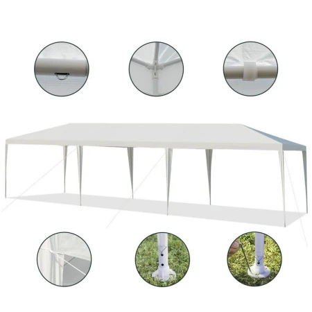 Paviljon za zabave 9x3m bez stranica Beli