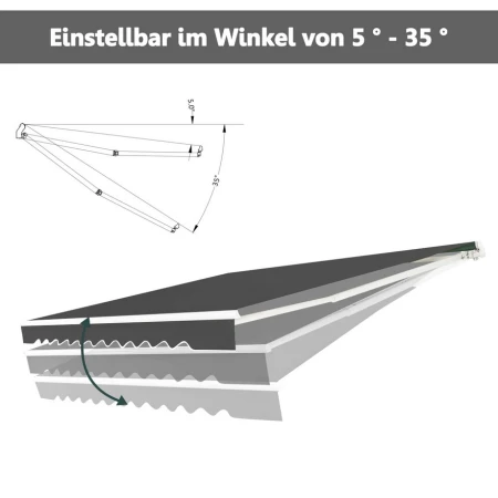 Tenda za terasu 360x300cm Antracit Siva