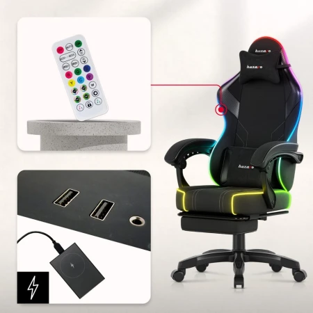 Huzaro Force 3.7 RGB Crna Gaming stolica
