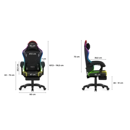 Huzaro Force 3.7 RGB Crna Gaming stolica