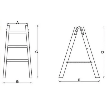 MaxMaster Drvene Merdevine 2x4 135cm