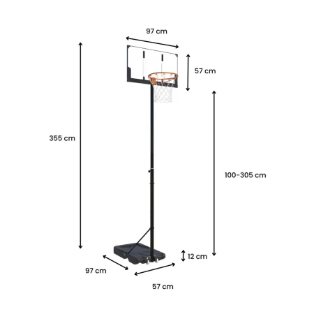 Koš sa podesivom visinom od 150cm do 305cm