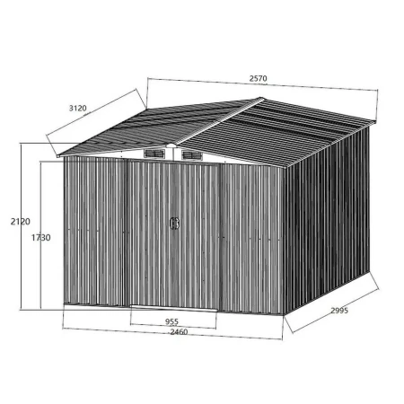 Kućica za baštenski alat Ohio 312x257x212cm