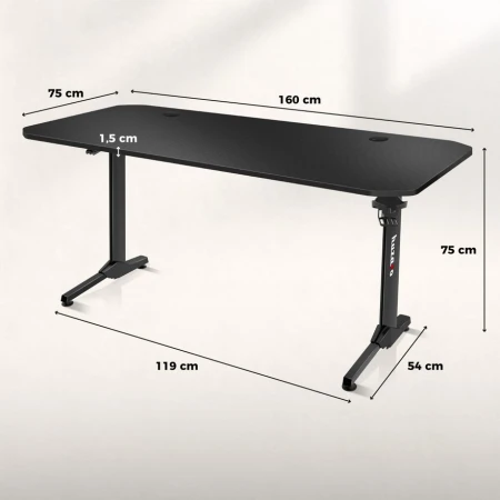 Huzaro Hero 4.7 Crni Gaming sto 160x75cm