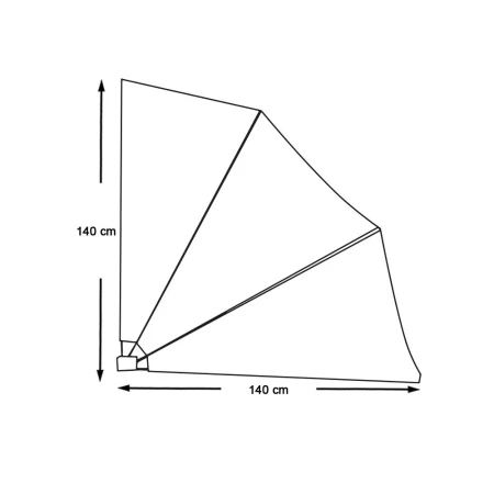 Bočna sklopiva tenda za balkon 140cm Siva