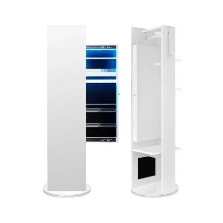 Okretno Ogledalo sa Čivilukom i LED Ormarićem Beli