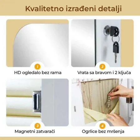 Zidno oblo Ogledalo sa LED Ormarićem za Šminku