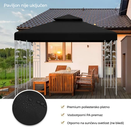 Platno za Paviljon 3x3m Crna
