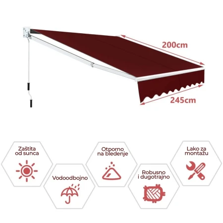 Tenda 250x200cm Bordo