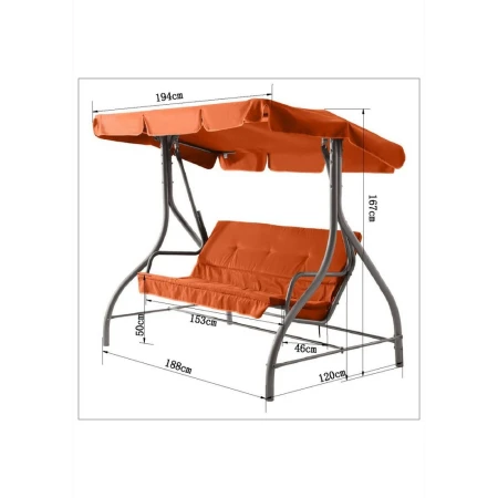 RECKMANN Baštenska Ljuljaška Narandžasta 194x120x167cm