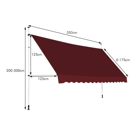 Montelux Easy 350x120cm Bordo Balkonska Tenda