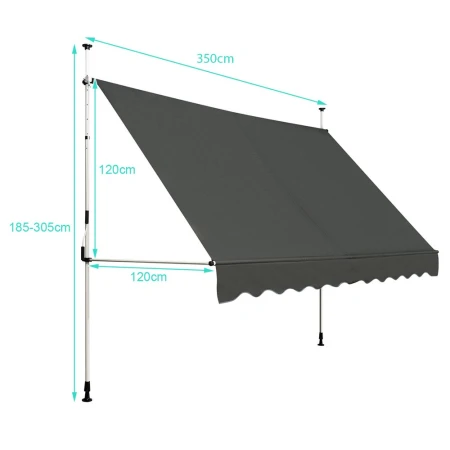 Montelux Easy 350x120cm Siva Balkonska Tenda
