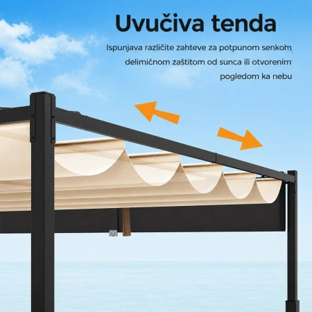 Venturo Prestige 3x3m Bež Pergola Čelična konstrukcija