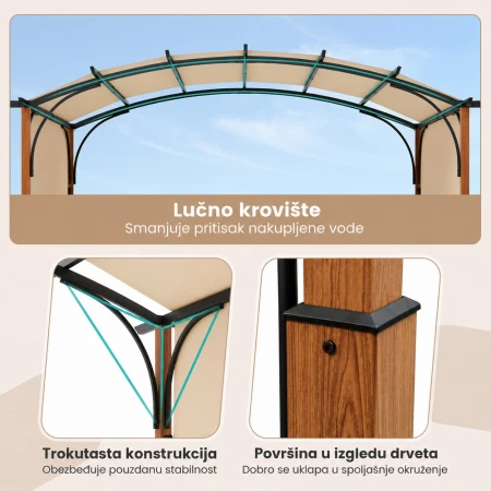Venturo Prestige 4x3m Bež Pergola Lučni krov