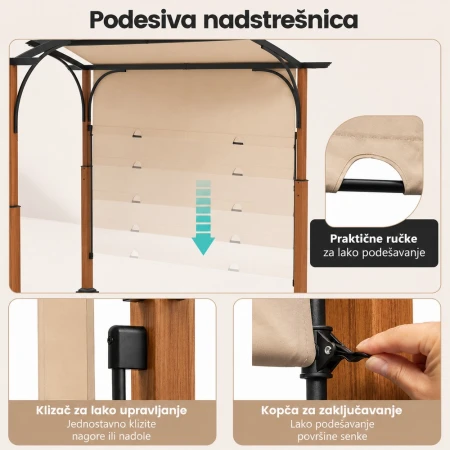 Venturo Prestige 4x3m Bež Pergola Lučni krov