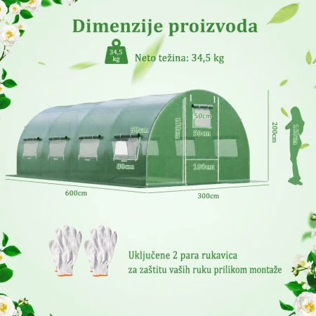 Venturo Green 6x3x2m Plastenik