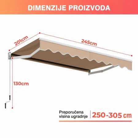 Montelux Solara 250x200cm Bež Tenda