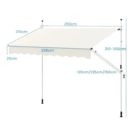 Montelux Easy 250x120cm Krem Balkonska Tenda